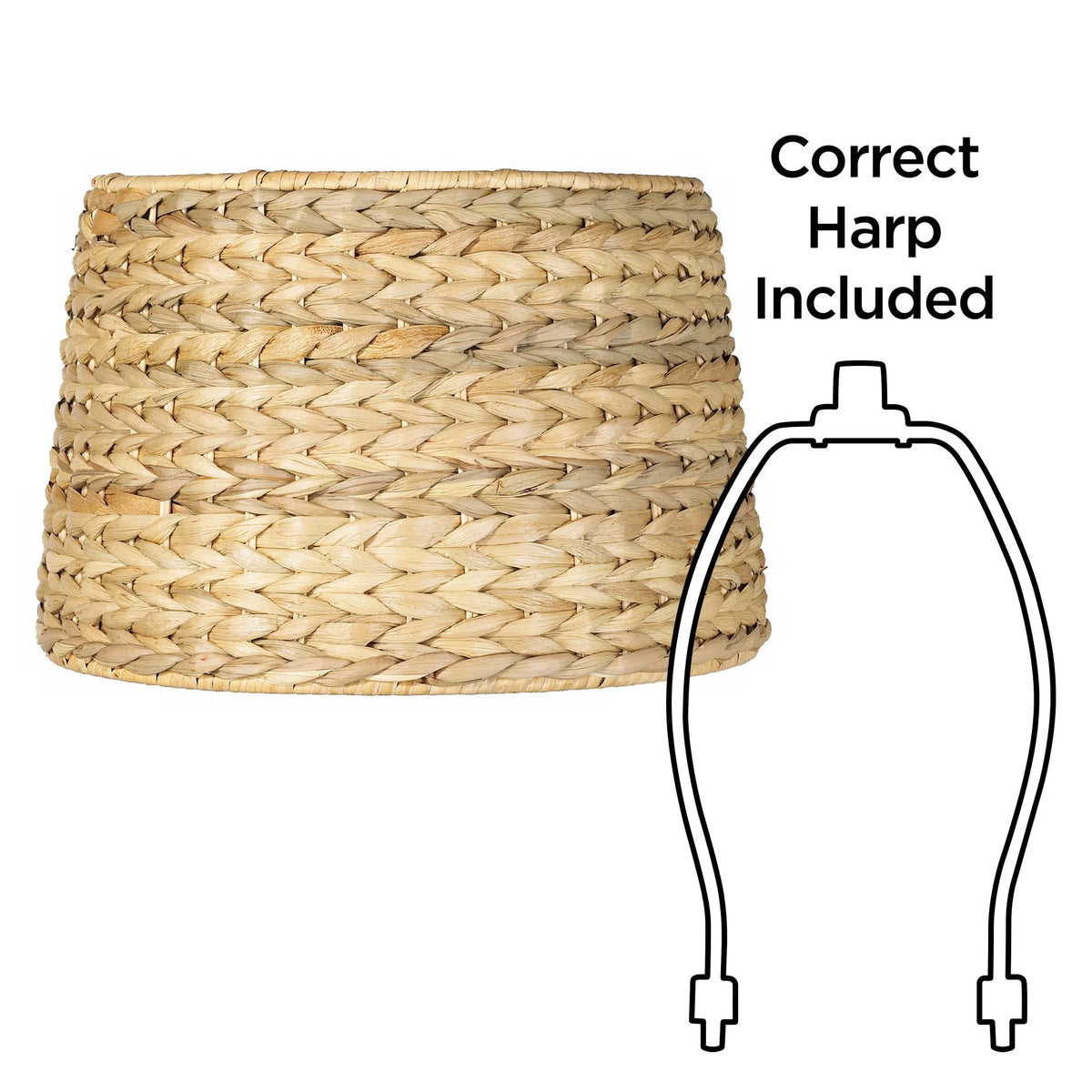 Set of 2 Woven Seagrass Drum Lamp Shades Z60618