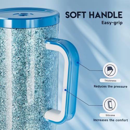 40oz Insulated Stainless Steel Tumbler with Handle and Straw E252653