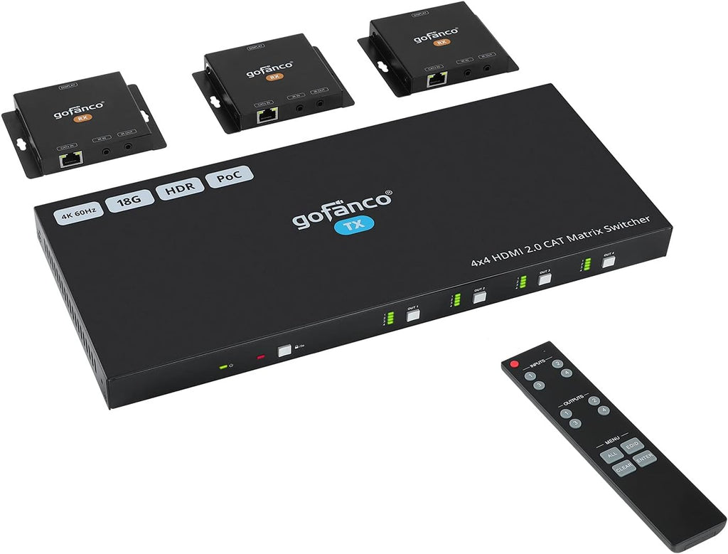 1x4 HDMI Extender Splitter 1080p Over Ethernet Cable with HDMI Loopout J982142