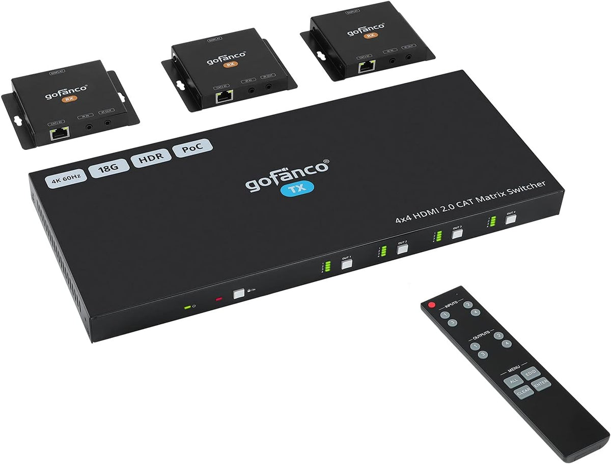 1x4 HDMI Extender Splitter 1080p Over Ethernet Cable with HDMI Loopout J982142