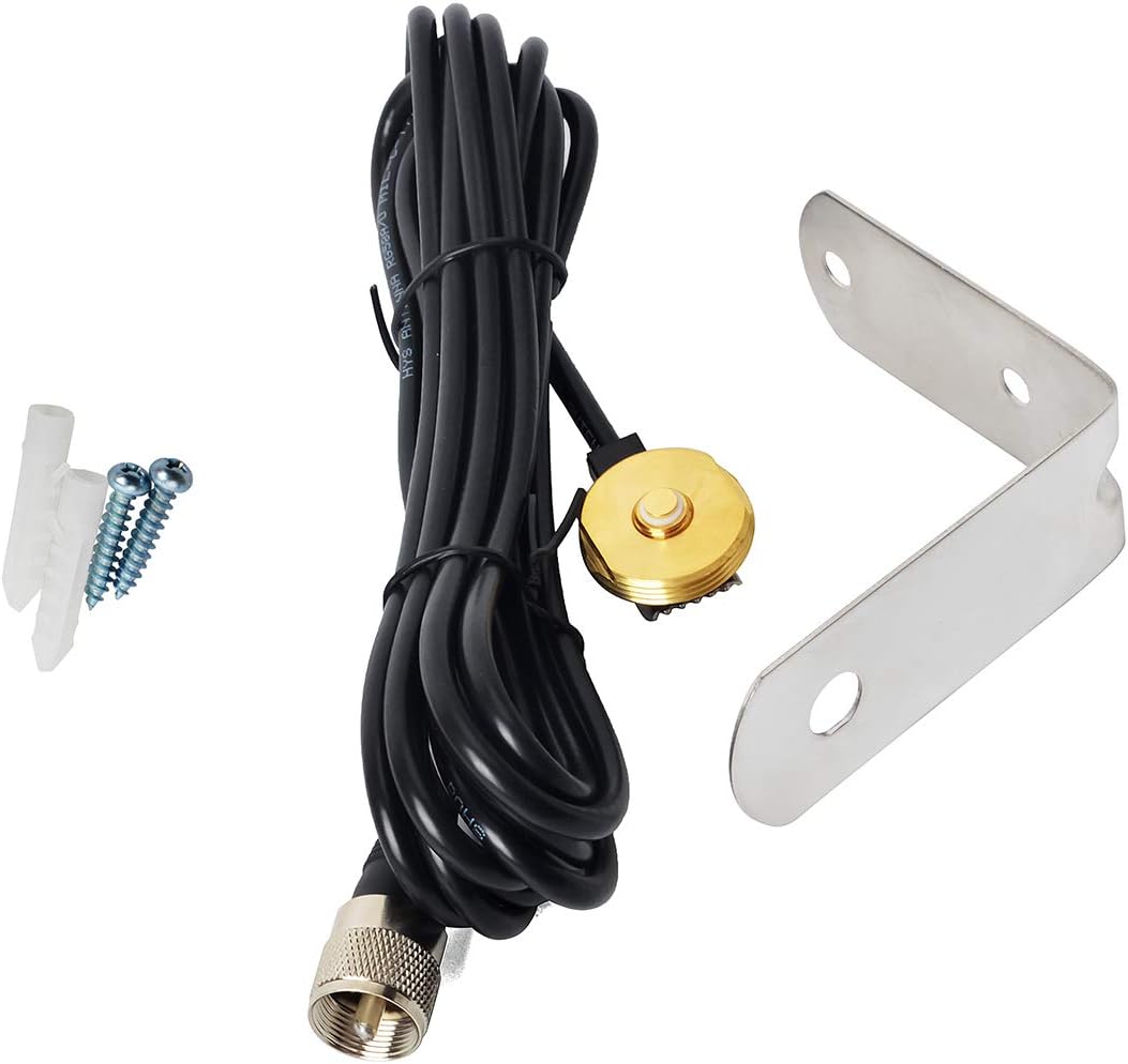 Dual-Band NMO 37.9 Inch Antenna with Stainless Steel L-Bracket & 13' RG-58 Coax Cable J5257
