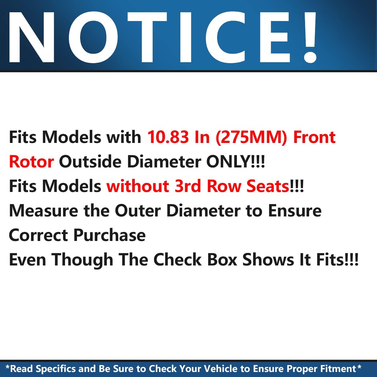 10.83" Front & Rear Drilled Slotted Rotors + Brake Pads 10pc Set R591546