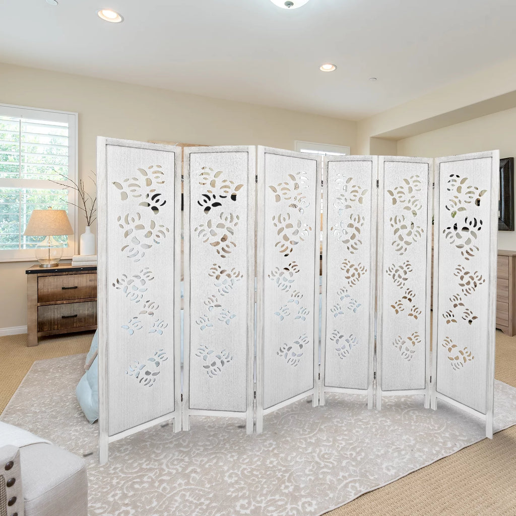 6 Panel Wooden Folding Room Divider Z415380