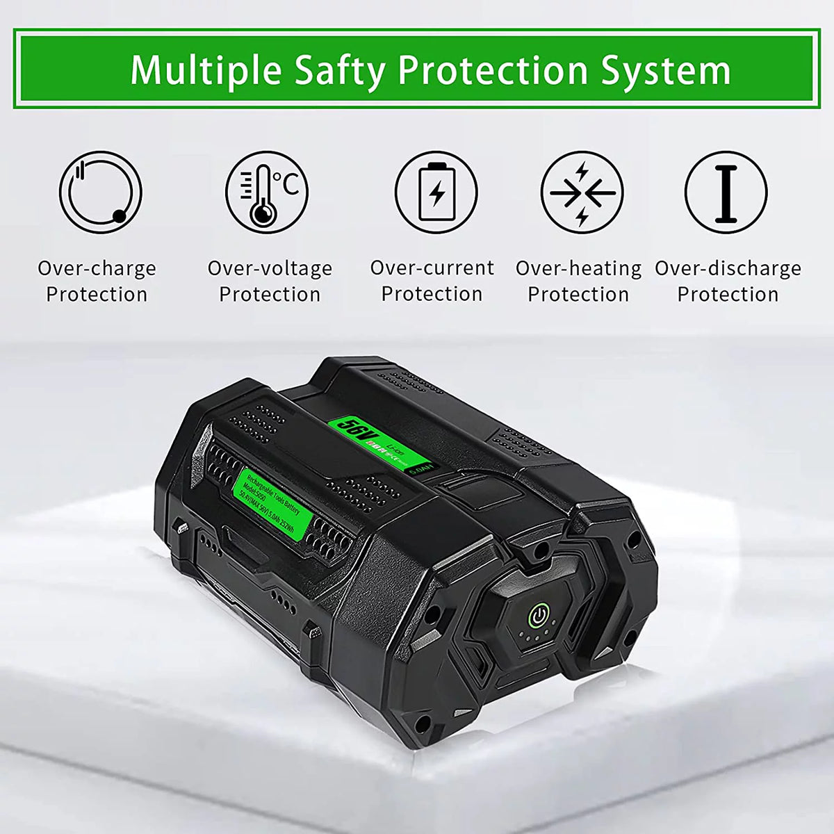 56V 5.0Ah Battery with Fuel Gauge W394