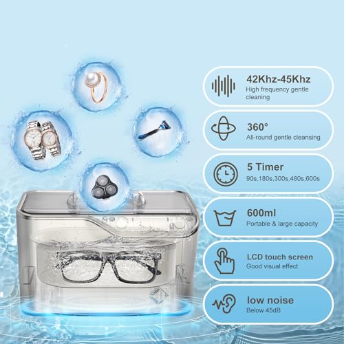 Ultrasonic Jewelry Cleaner 20 Ounces (600ML) with Digital Timer Z283