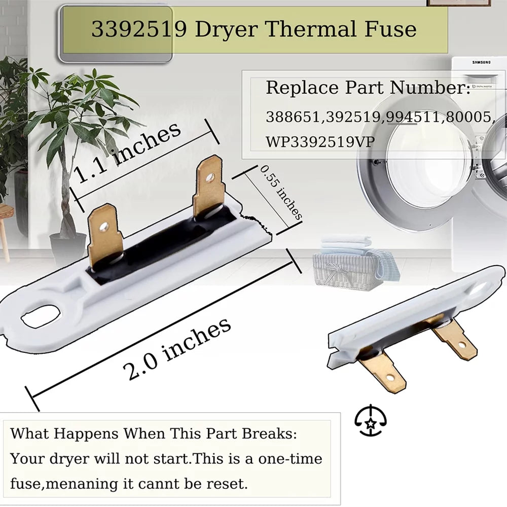 Dryer Heating Element Kit with Thermal Fuse and Thermostat T129430