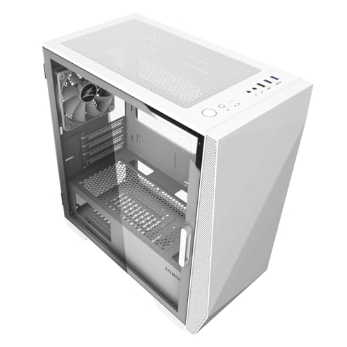 White mATX PC Case with Tempered Glass Side Panel Q85135