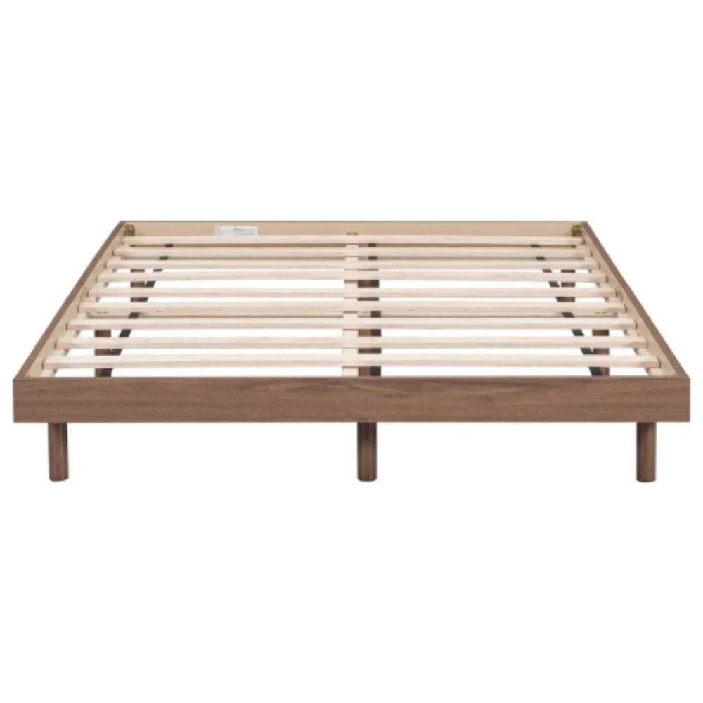 Modern Design Full Floating Platform Bed Frame Walnut C3799
