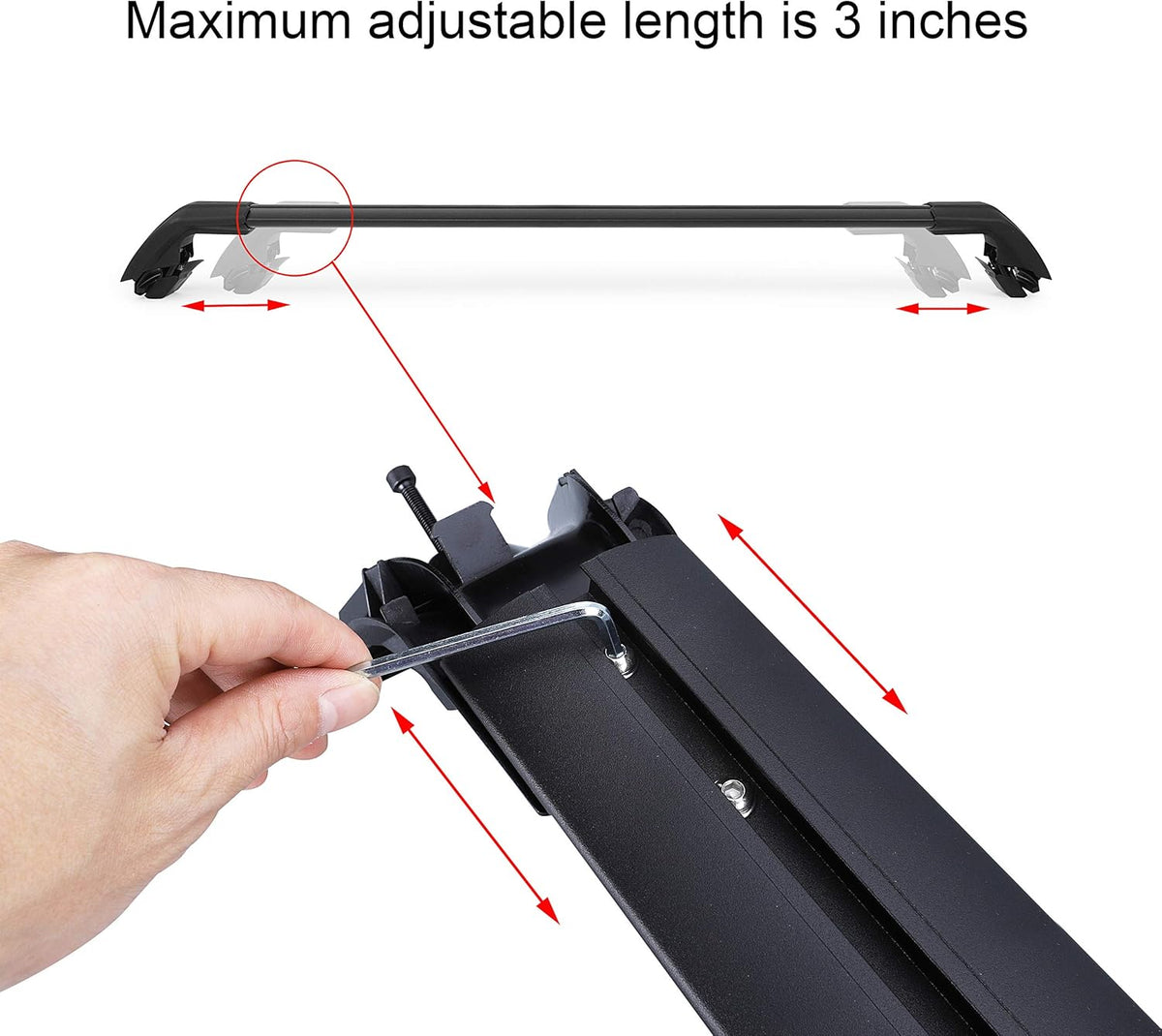 Roof Rack Cross Bars Black Matte with Anti-Theft Locks S1605