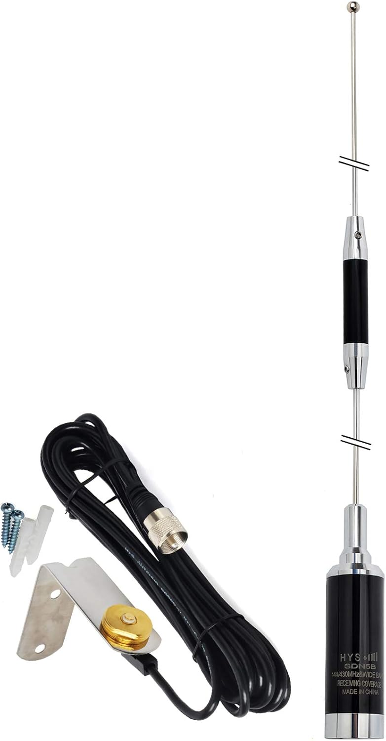 Dual-Band NMO 37.9 Inch Antenna with Stainless Steel L-Bracket & 13' RG-58 Coax Cable J5257