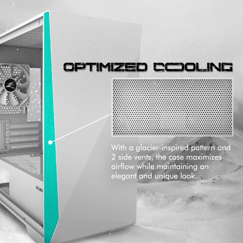 White mATX PC Case with Tempered Glass Side Panel Q85135