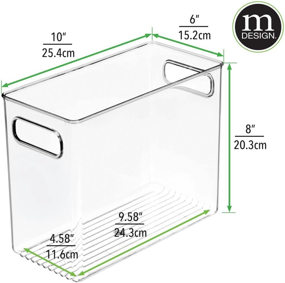Clear Plastic Storage Basket Bin with Handles H3390