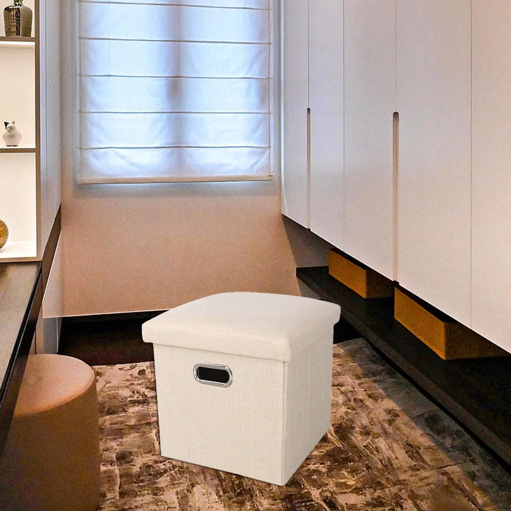Beige Storage Ottoman Bench T8262
