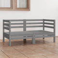 2-Seater Gray Solid Wood Sofa N27170