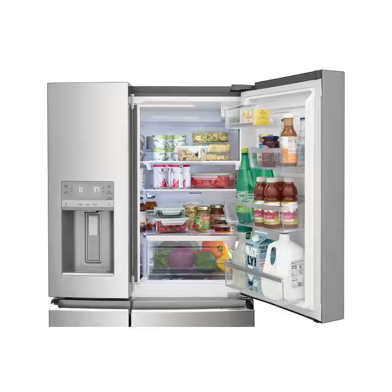 36 in. Wide 21.5 cu. ft. Counter-Depth 4-Door Stainless Steel Refrigerator Q418860