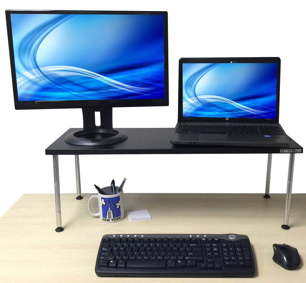 Black Height Adjustable Monitor Stand F78349