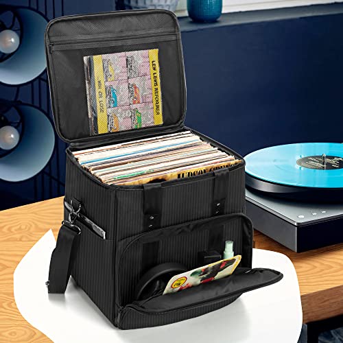 Vinyl Record Carrying Bag with Dividers Holds up to 60 LP Records U895