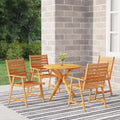 Set of 5 Acacia Wood Patio Dining Set E1392