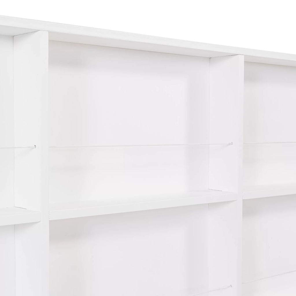 White Twin House Bed with Storage Drawers and Shelves U447