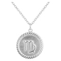 Sterling Silver Zodiac Sign Charm Coin Pendant Necklace, 18 Inches L376194