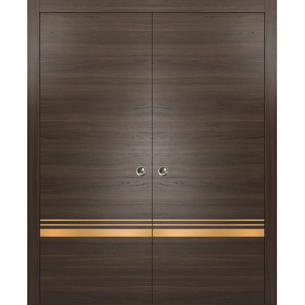 Sliding French Double Pocket Doors 48 x 96 inches Solid Wood F4118