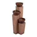 41” Outdoor 3-Tiered Weathered Stone Water Fountain W3307