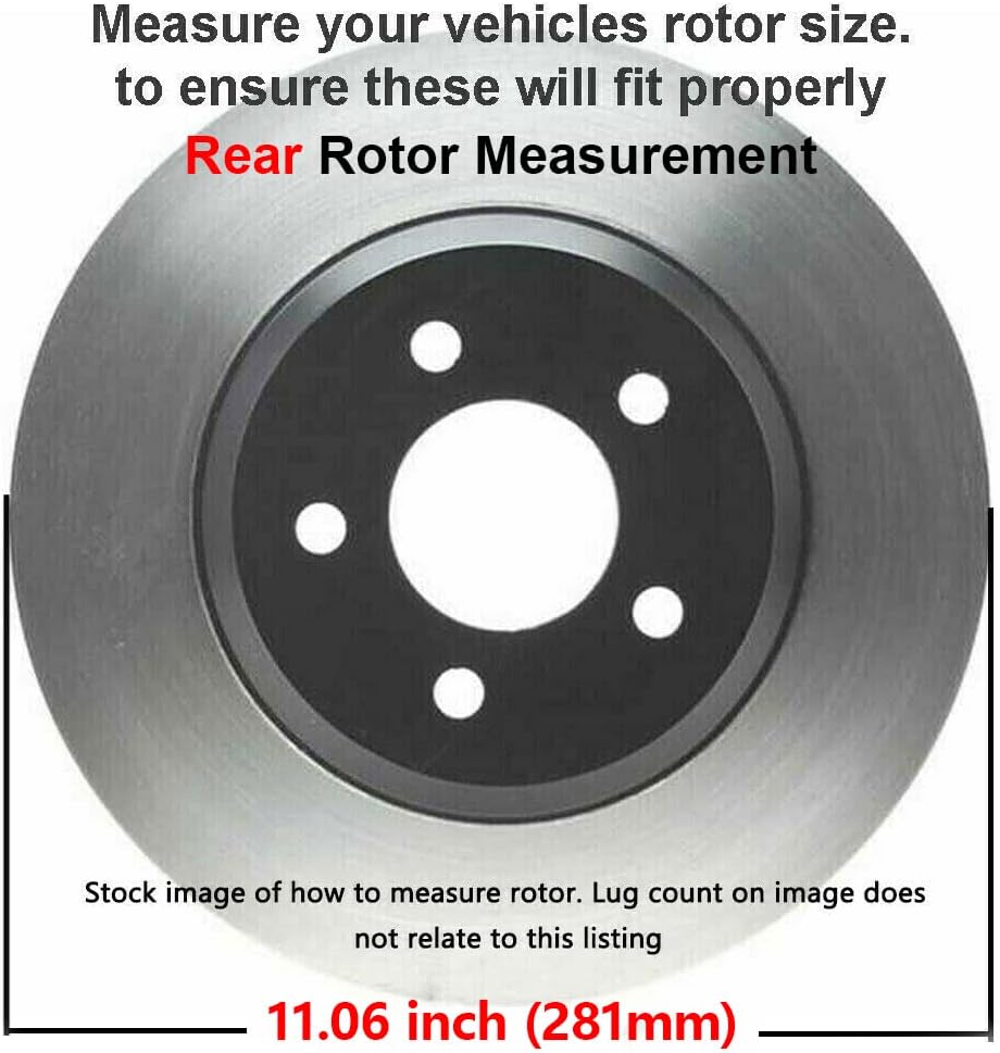 10.83" Front & Rear Drilled Slotted Rotors + Brake Pads 10pc Set R591546