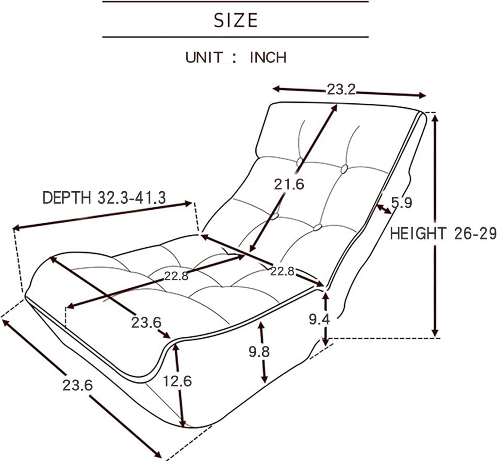 Grey Adjustable Floor Chaise Lounge Chair R71658