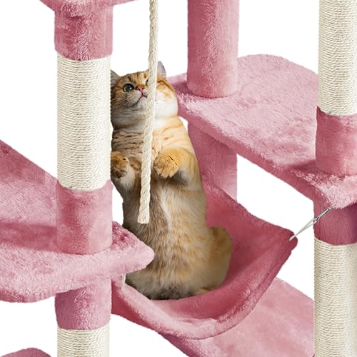 63 Inches Tall Cat Tree with Scratching Posts E510