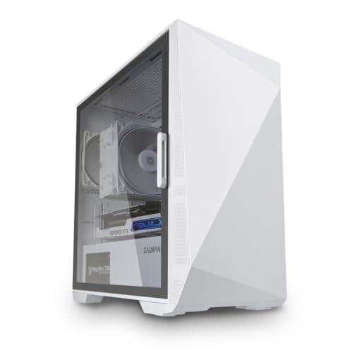 White mATX PC Case with Tempered Glass Side Panel Q85135
