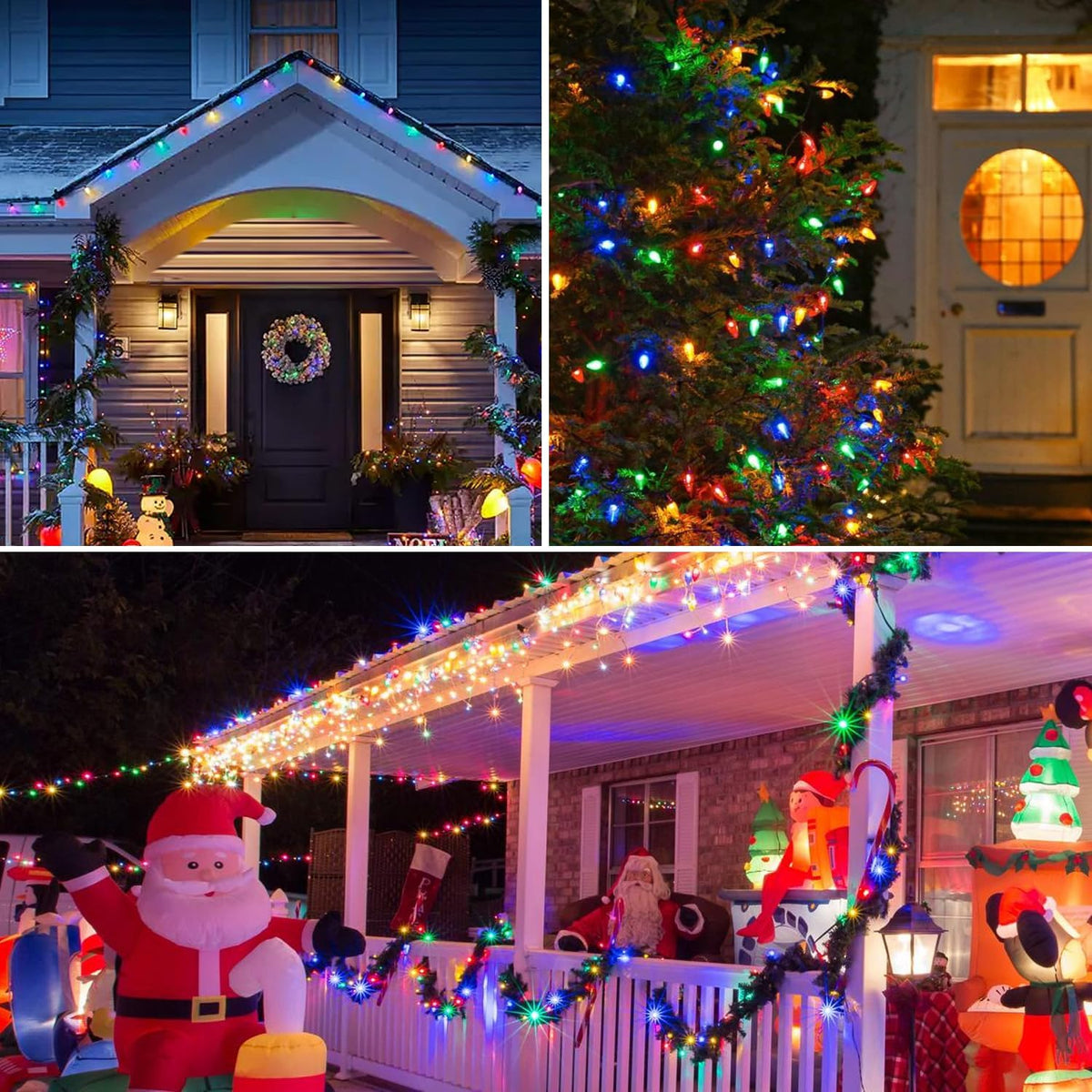 27.5FT C7 LED Christmas Lights with Remote, 8 Mode, 50 Light Bulbs X39712