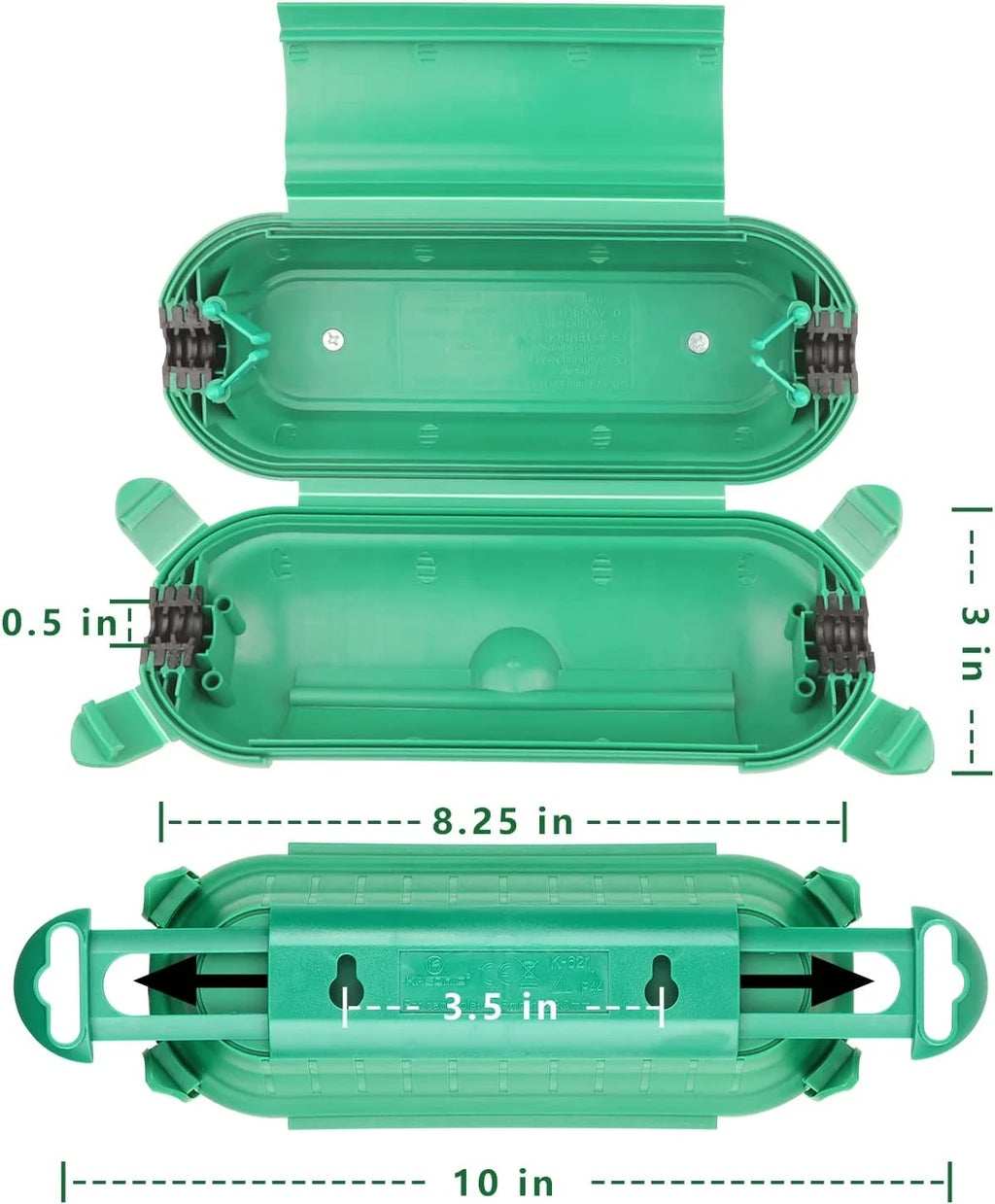3 Pack Green Weatherproof Electrical Connection Box X85464