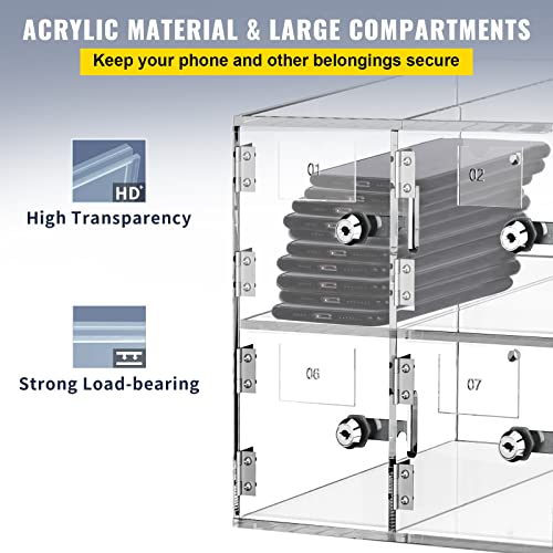20 Slots Acrylic Wall-Mounted Cabinet with Door Locks and Keys U82090