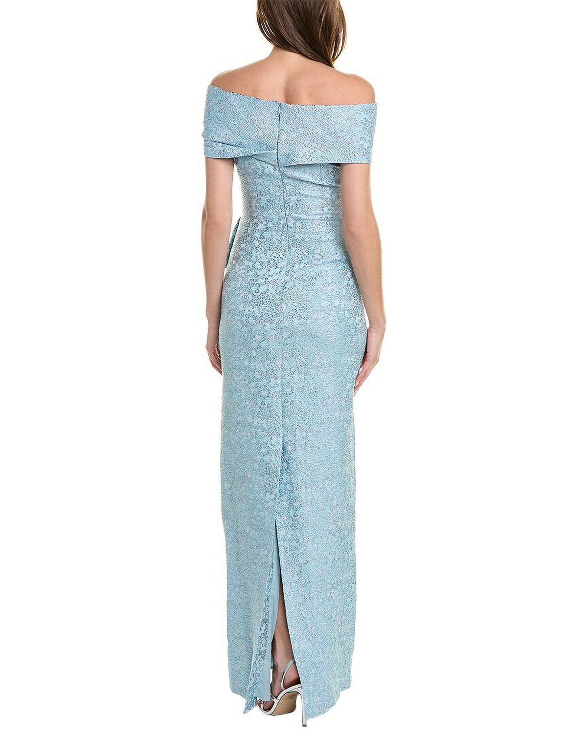 Metallic Jacquard Gown, Blue X764