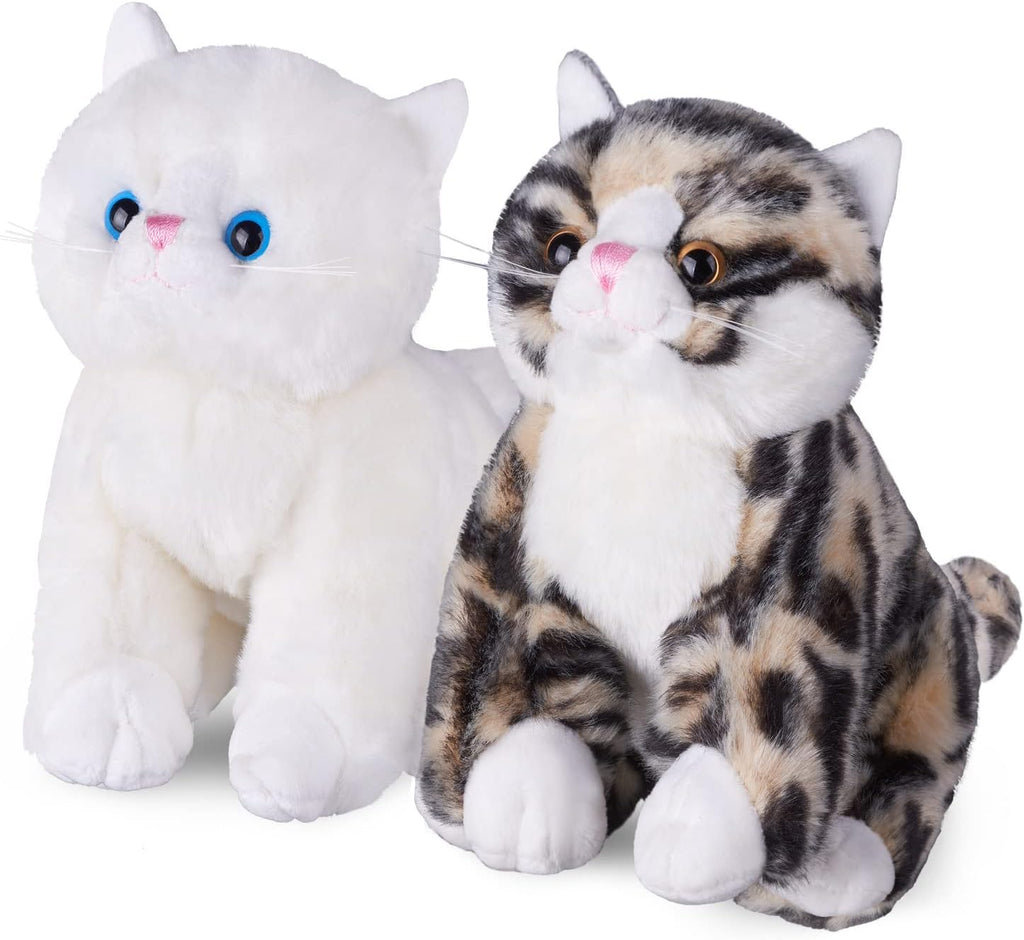 White Plush Cat Stuffed Animal Toy Set T24801