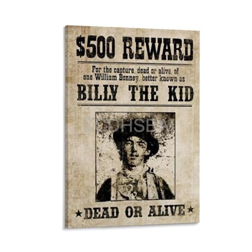 Retro Poster Old West Gunslinger Billy The Kid Wanted Poster 12x18inch D852