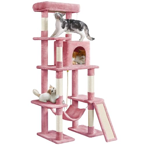 63 Inches Tall Cat Tree with Scratching Posts E510