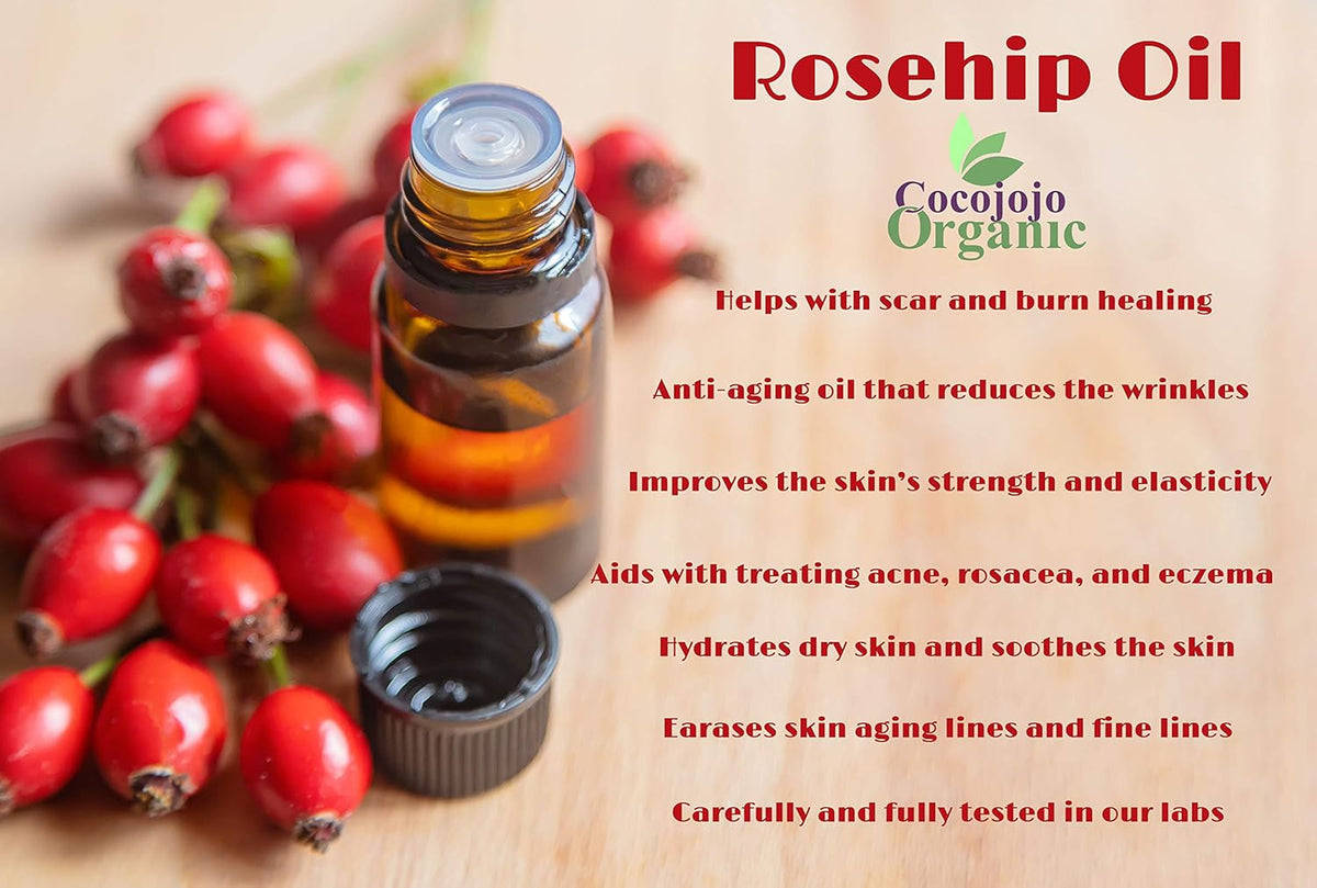 100% Pure Unrefined Cold Pressed Rosehip Oil - 32 Oz J49948