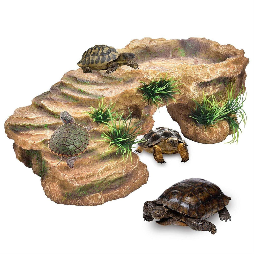 Resin Basking Platform Rectangular Aquarium Turtle Tank Decorations L6462