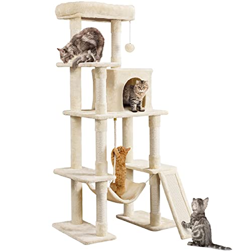 63 Inches Tall Cat Tree with Scratching Posts E510