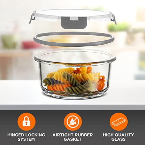 12-Piece Airtight Glass Food Storage Containers with Lids, Gray Y406849
