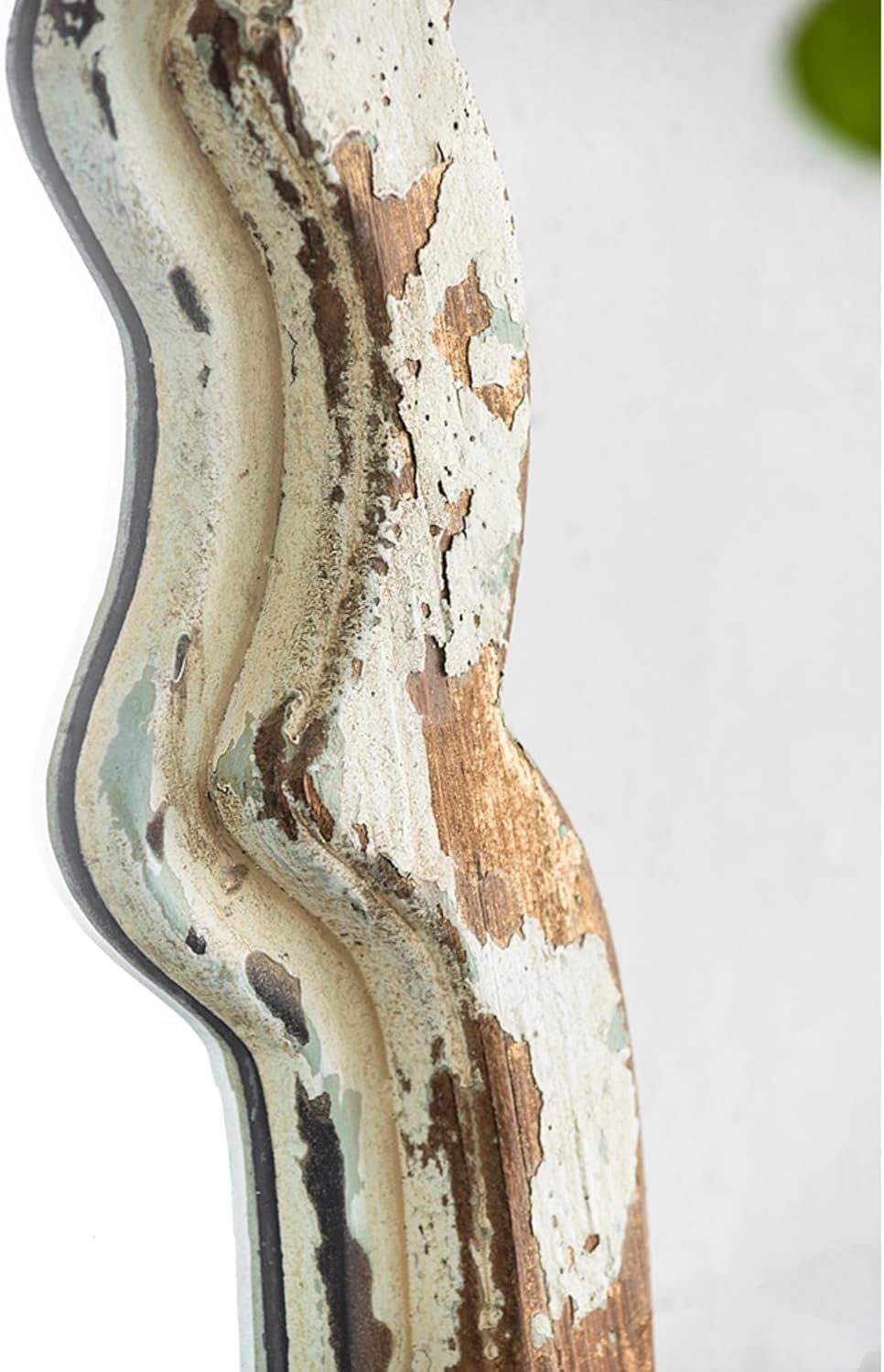 Vintage Weathered White Full Length Floor Mirror Y1560
