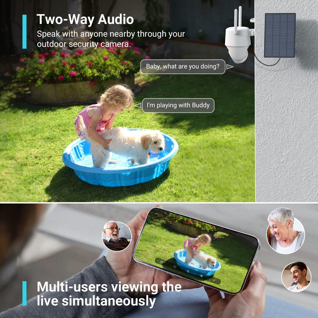 Wireless Outdoor Security Camera with 360° PTZ A267