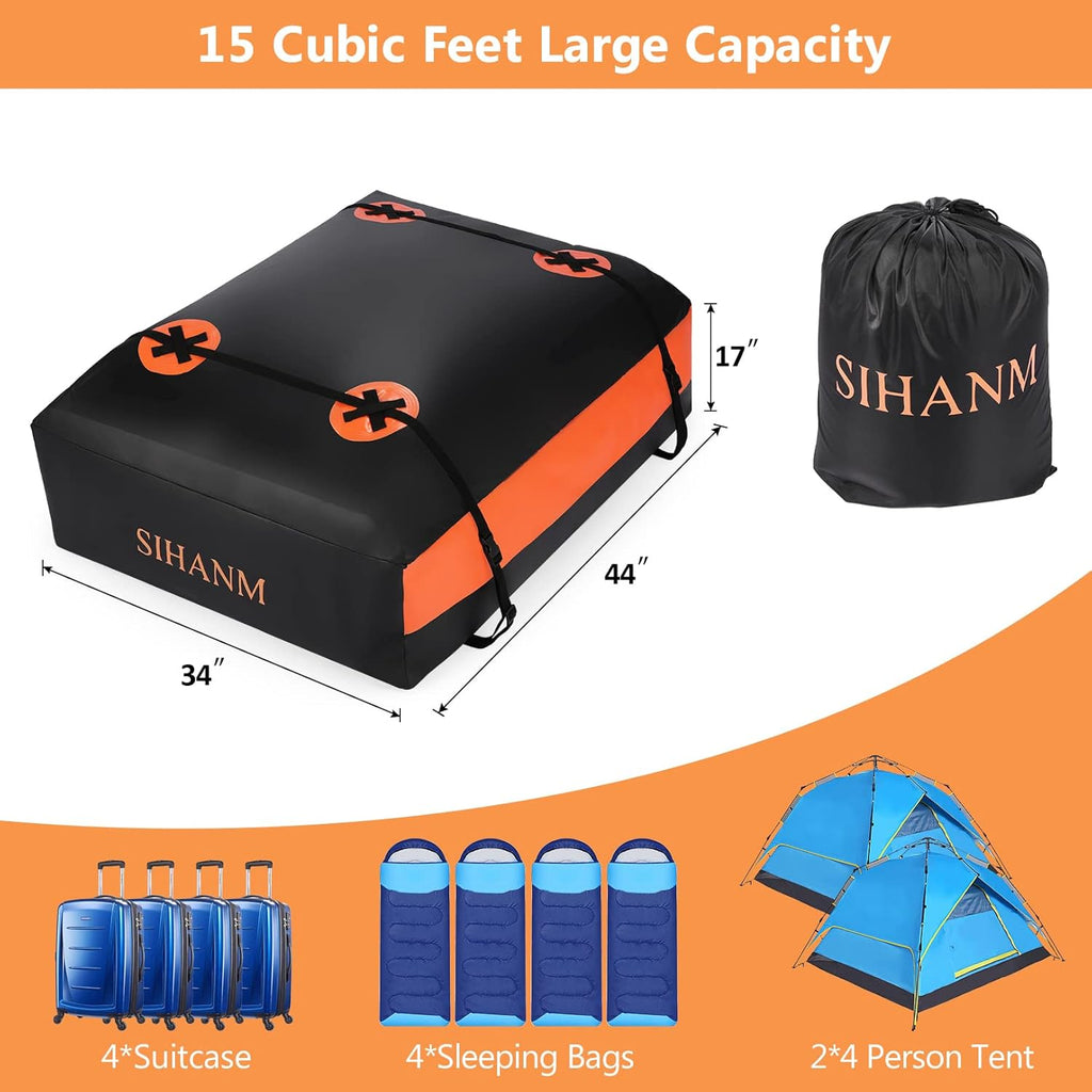 15 Cubic Feet Heavy Duty Waterproof Rooftop Cargo Carrier Y98851