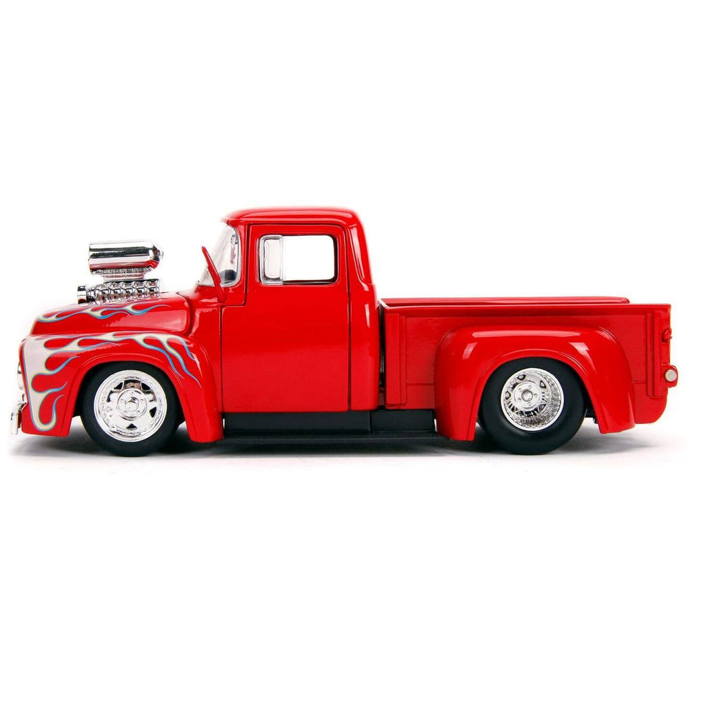 Glossy Red with Flames 1/24 Diecast Model Car T655