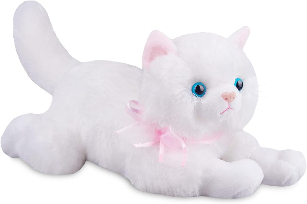 White Plush Cat Stuffed Animal Toy Set T24801