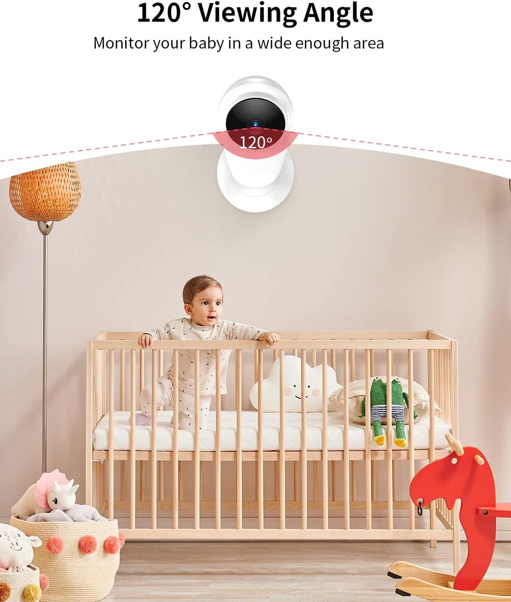 Baby Monitor with Camera and Audio, 1080P Infrared Night Vision, White O6285