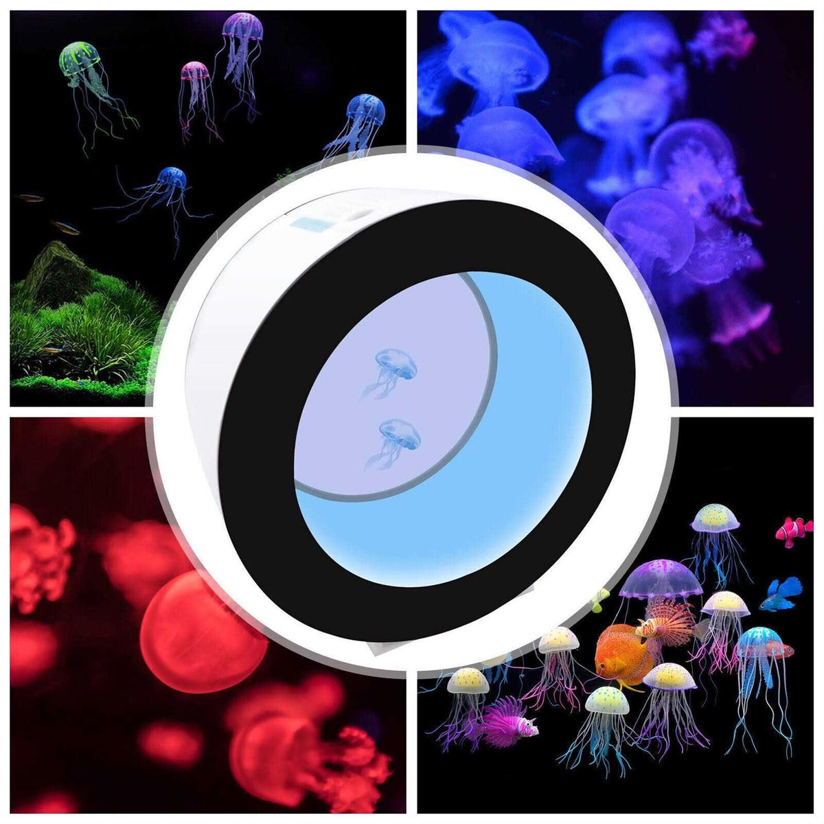 Acrylic Jellyfish Aquarium Electronic Fish Tank LED 18L R789
