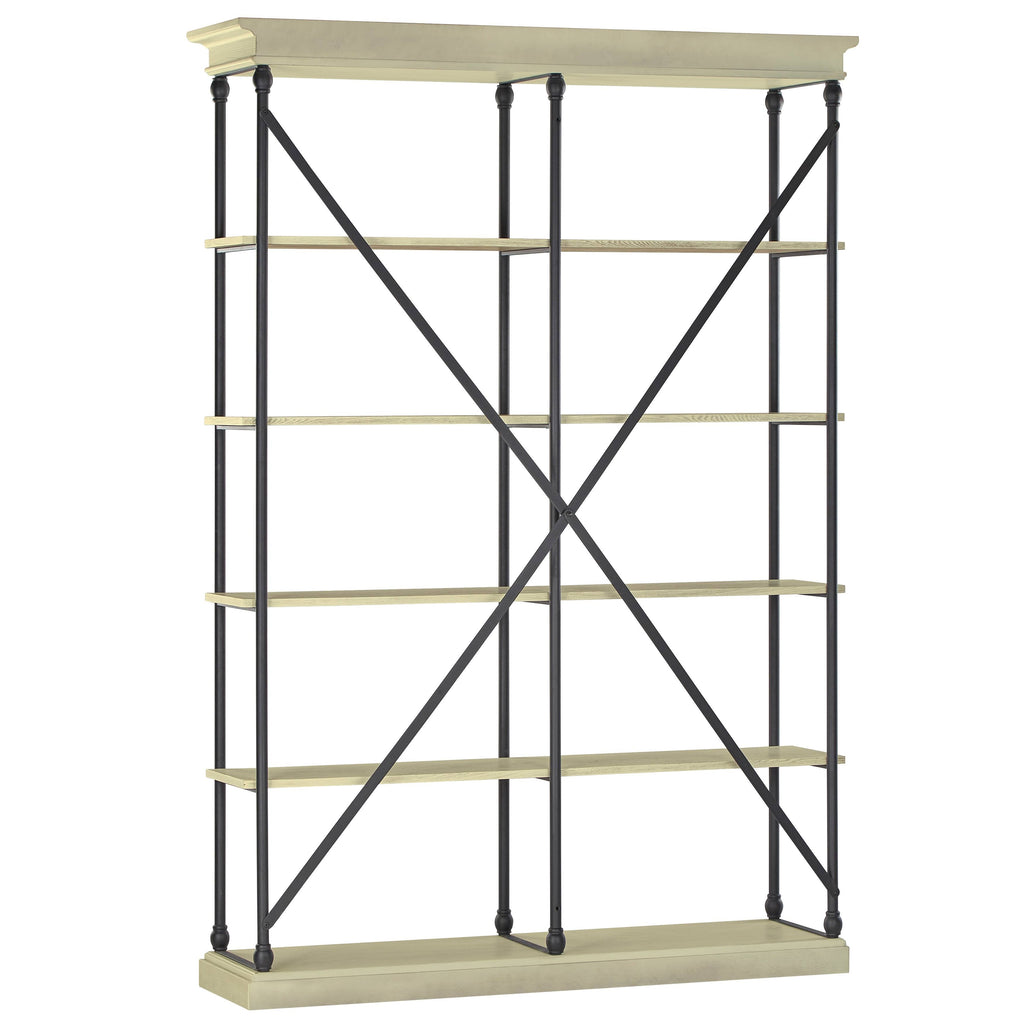 Antique White Double Shelving Bookcase F58817