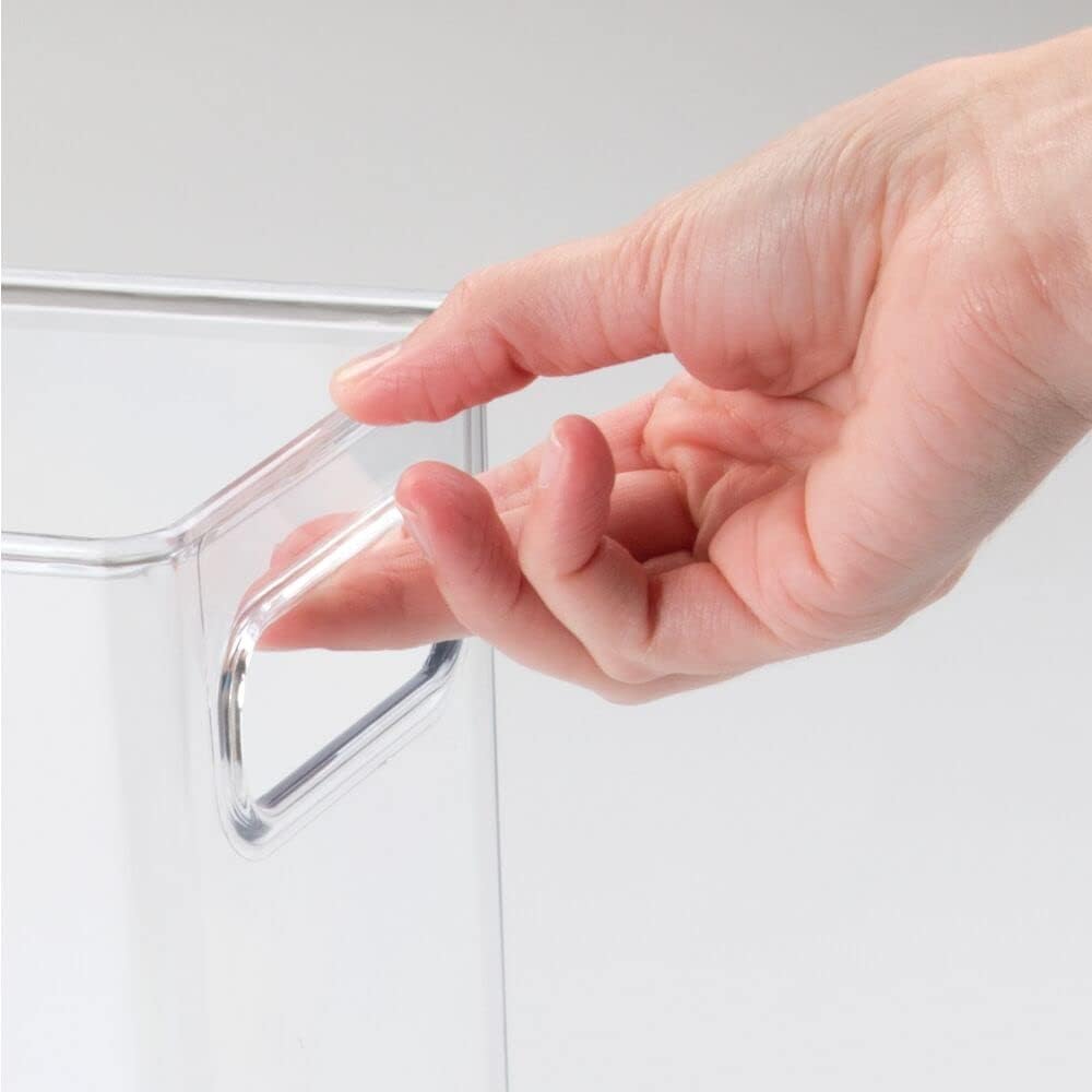 Clear Plastic Storage Basket Bin with Handles H3390